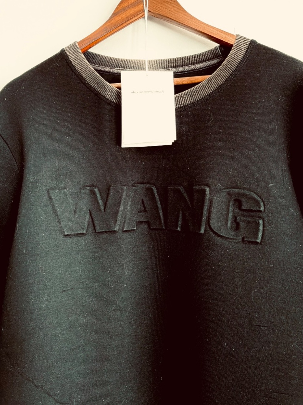 Alexander Wang x H&M Neoprene Scuba Sweatshirt 3D Logo Men’s Black Size Small - Picture 6 of 8